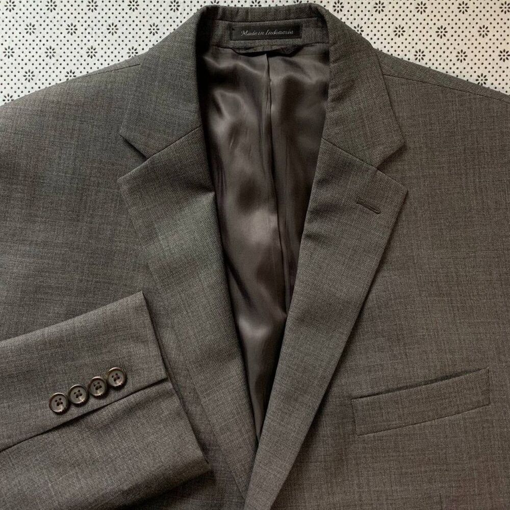 Lauren Ralph Lauren 44R Gray 100% Wool 2-Button Suit Jacket Blazer Sport Coat
